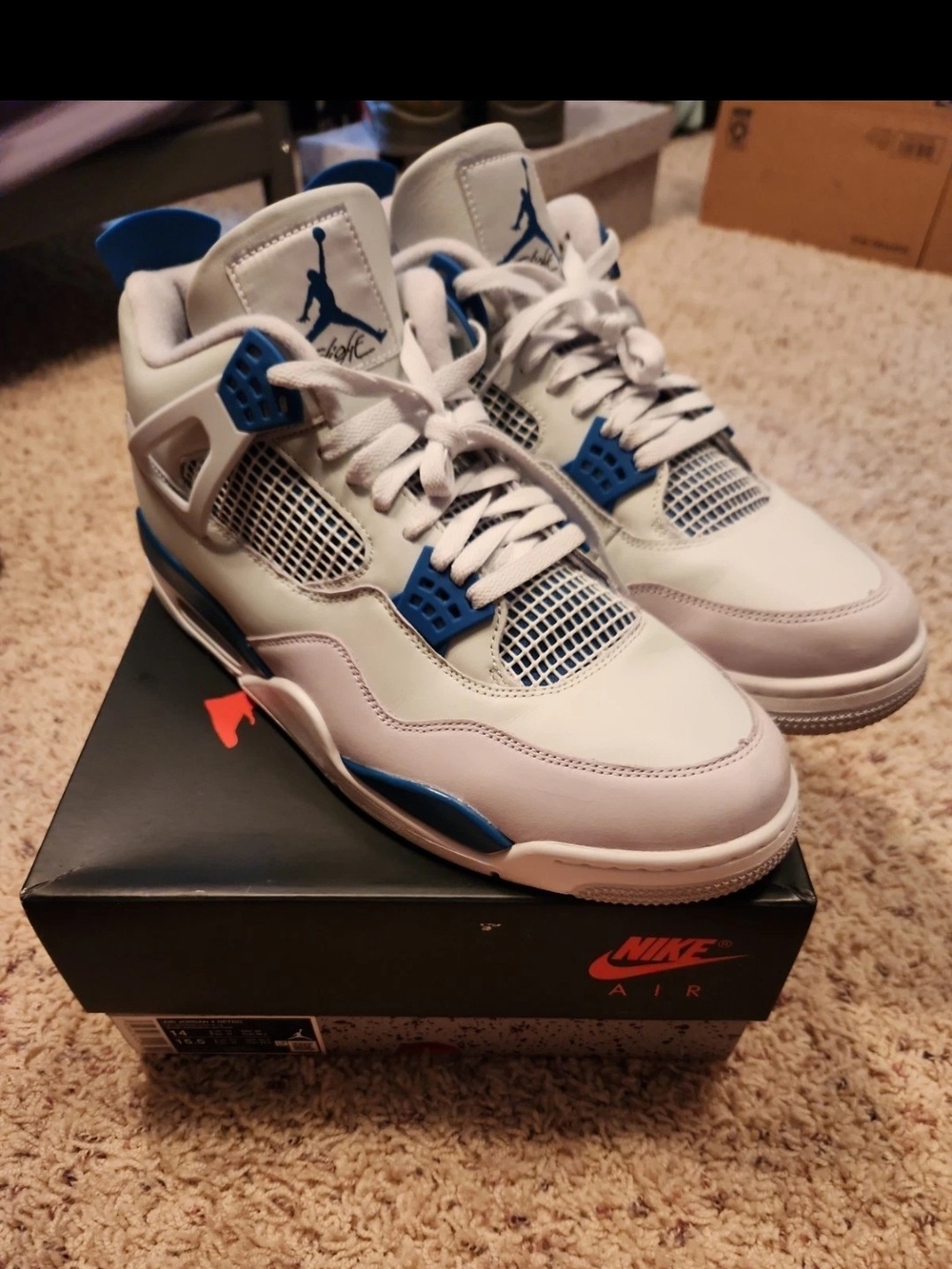 Size 14 - Air Jordan 4 Retro 2024 Military Blue With Box
